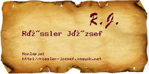 Rössler József névjegykártya